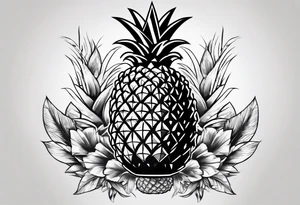 Half pineapple half hand grenade tattoo idea