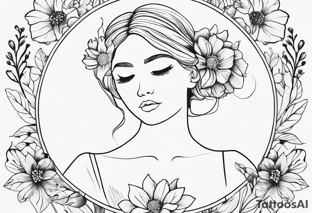 virgo, flowers, dainty, harmony, feminine, minimalist, fine line, no people tattoo idea