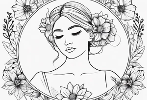 virgo, flowers, dainty, harmony, feminine, minimalist, fine line, no people tattoo idea