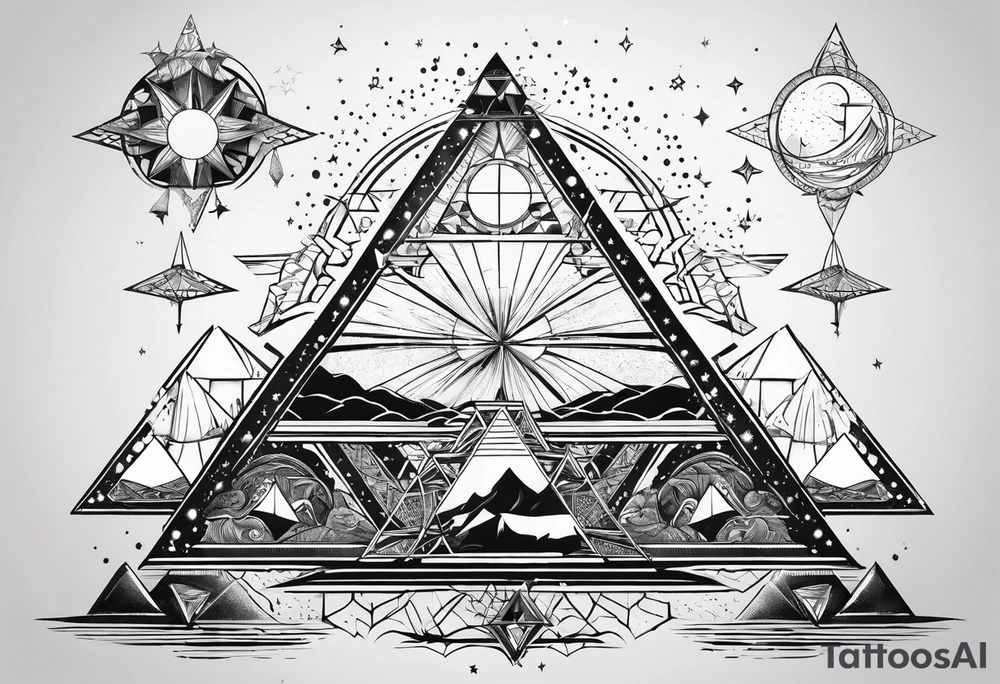 Aquarius constellation with pyramids tattoo idea