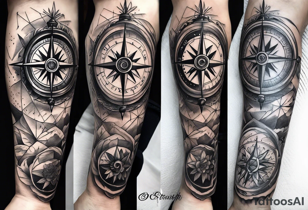Compass Sleeve tattoo tattoo idea