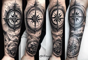 Compass Sleeve tattoo tattoo idea