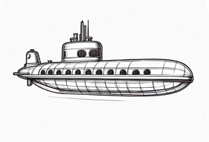 modern submarine front view tattoo idea