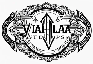 Valhalla  steps round 
 shield sword tattoo idea