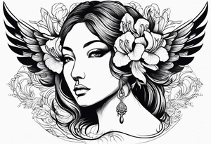Greek goddess iris with wings tattoo idea