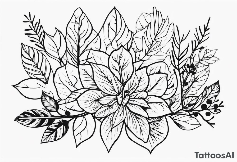 Algo que complemente um ramo de folhas tattoo idea
