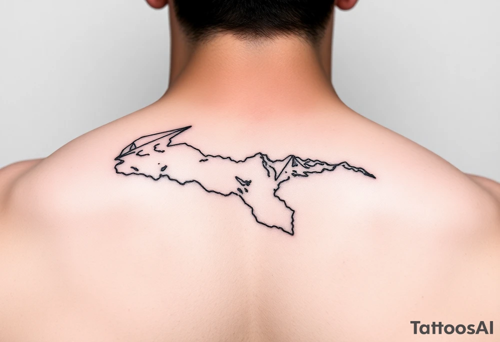 Venezuelan coastline single line tattoo idea