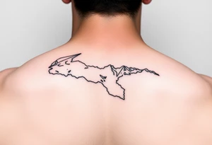 Venezuelan coastline single line tattoo idea
