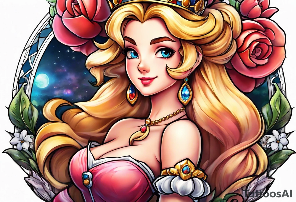 sexy Princess Peach tattoo idea
