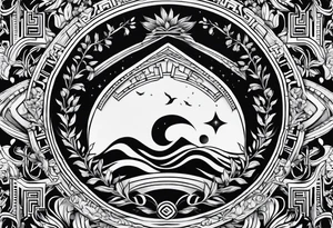 greek inspired water-based tattoo tattoo idea