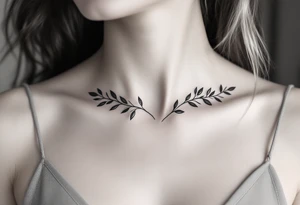 Olive branches for collarbone tattoo idea