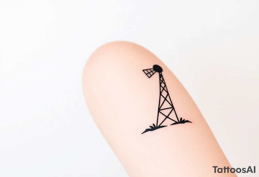 Combine Left sideof lighthouse with right side of farm windmill. Simple lines minimalist slightly offset tattoo idea