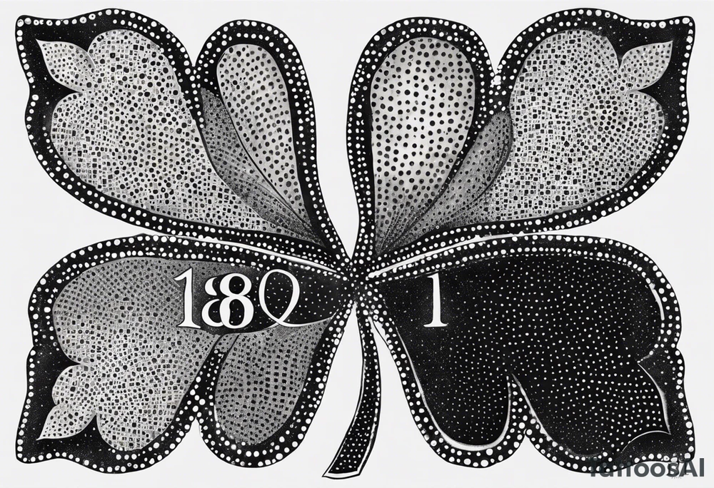 clover with numbers 18 and 0 tattoo idea