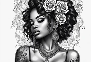 Black woman emo tattoo idea