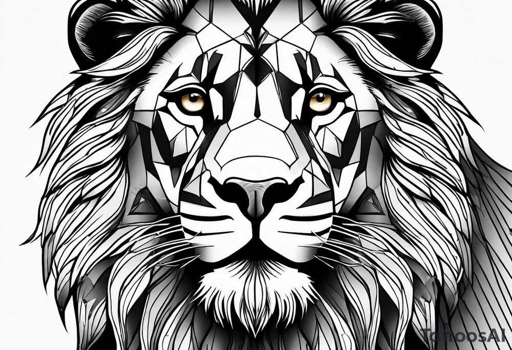 powerful majestic lion, close-up tattoo idea