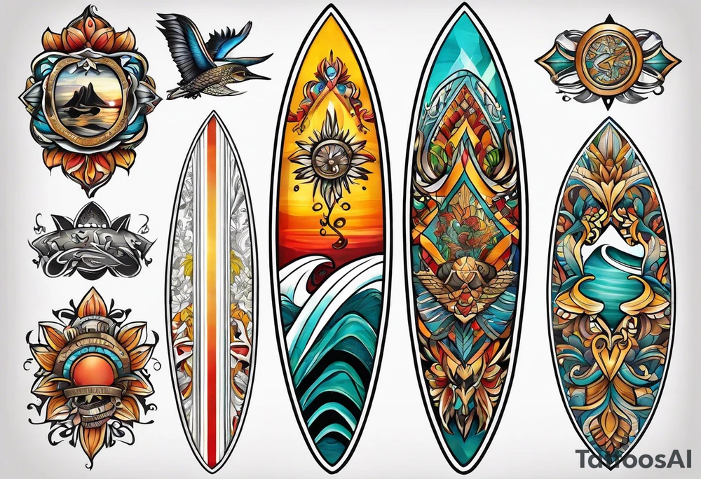 Surfboard tattoo idea