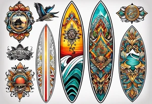 Surfboard tattoo idea