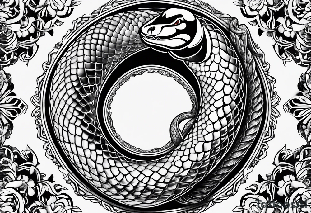 a snake who has swallowed a heart tattoo idea