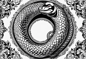 a snake who has swallowed a heart tattoo idea