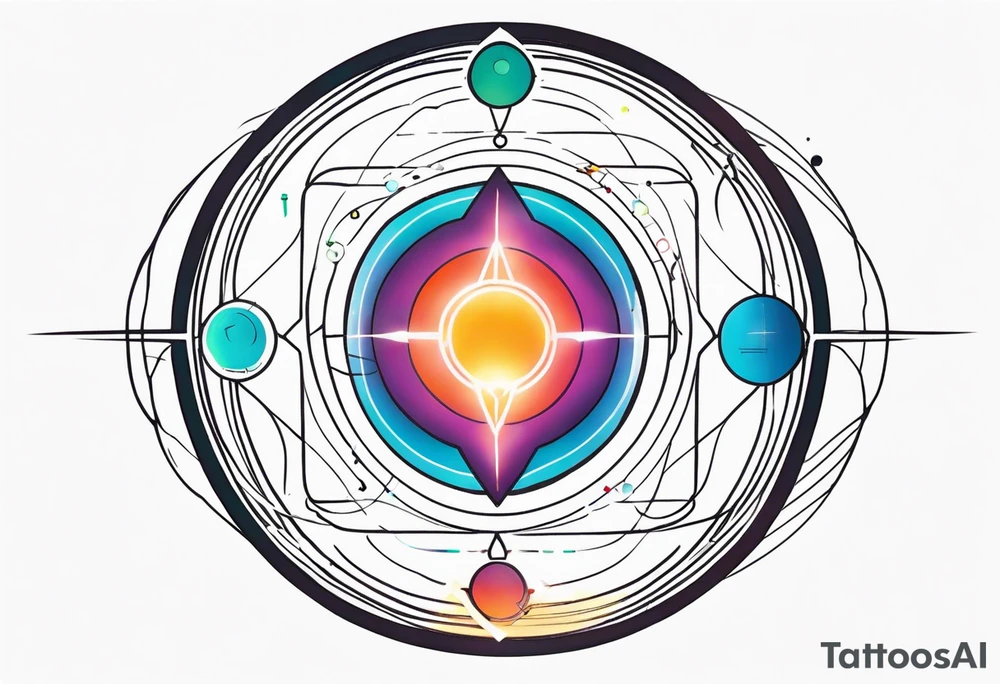 electromagnetic, photon, diffraction phenomena, quantum physics tattoo idea