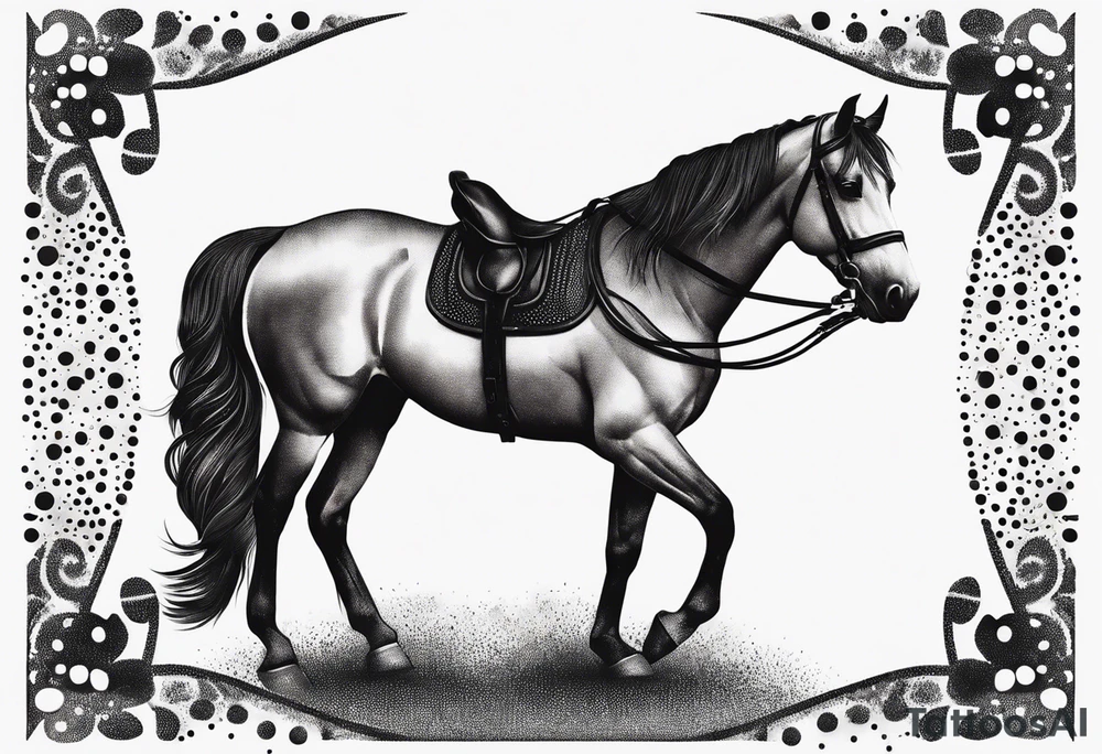 Horse drawn using simple lines tattoo idea