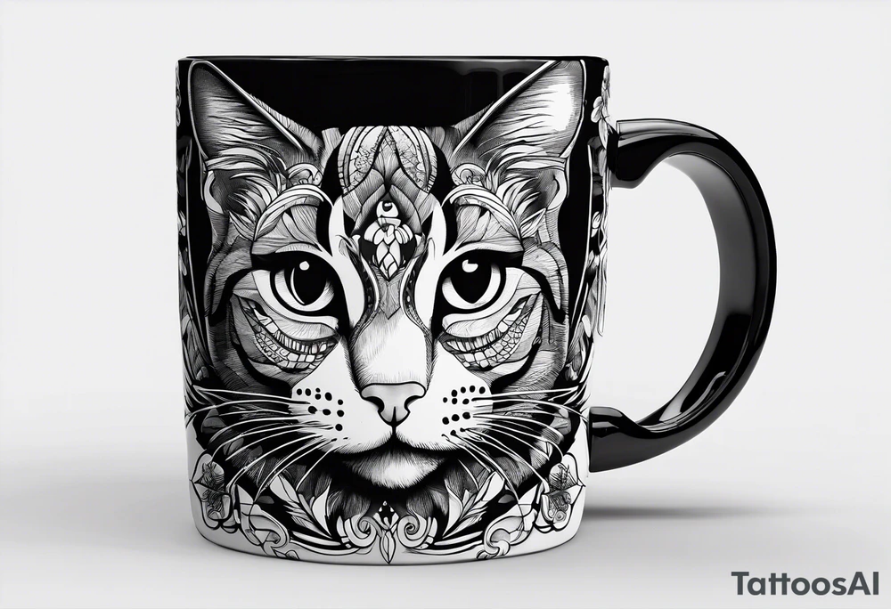 A mug with a cat in it tattoo idea