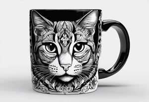 A mug with a cat in it tattoo idea
