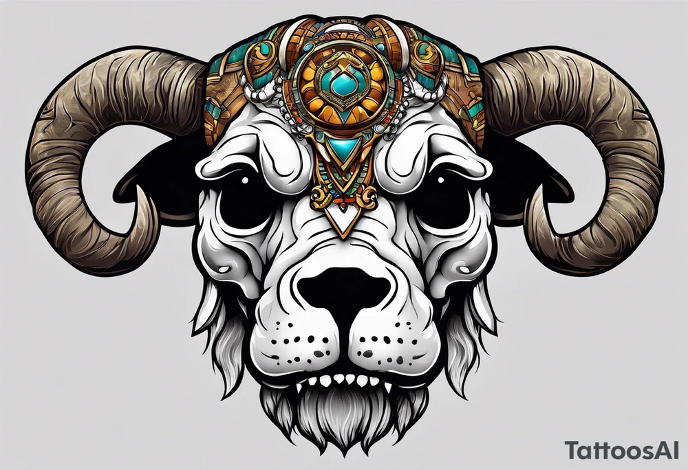 Bantha skull with a paw print tattoo idea