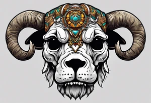 Bantha skull with a paw print tattoo idea