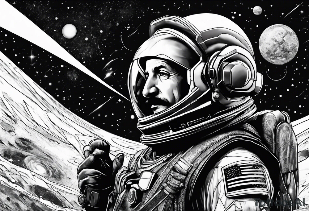Spartan, outer space, Einstein, physics, writing, sleeve tattoo tattoo idea Spartan, outer space, Einstein, physics, writing, sleeve tattoo tattoo idea