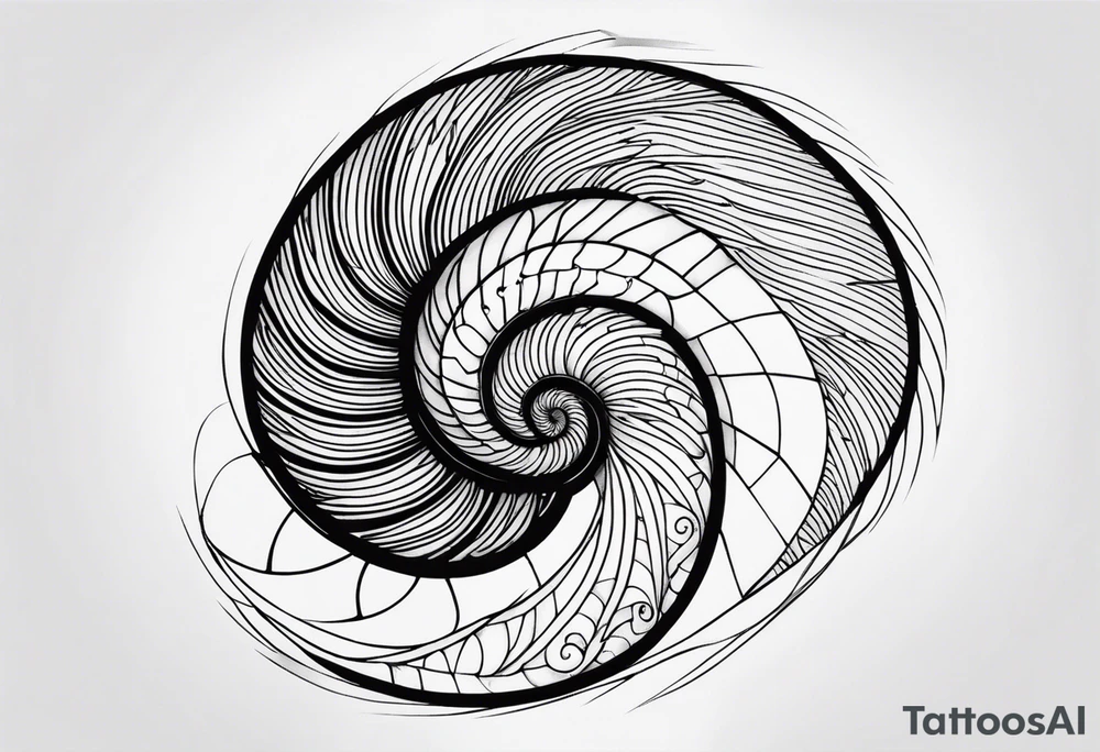 geometric nautilus tattoo simple tattoo idea