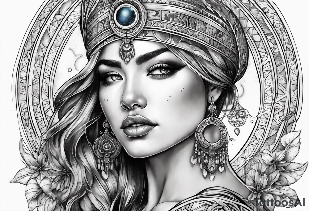 sacred moon tattoo idea