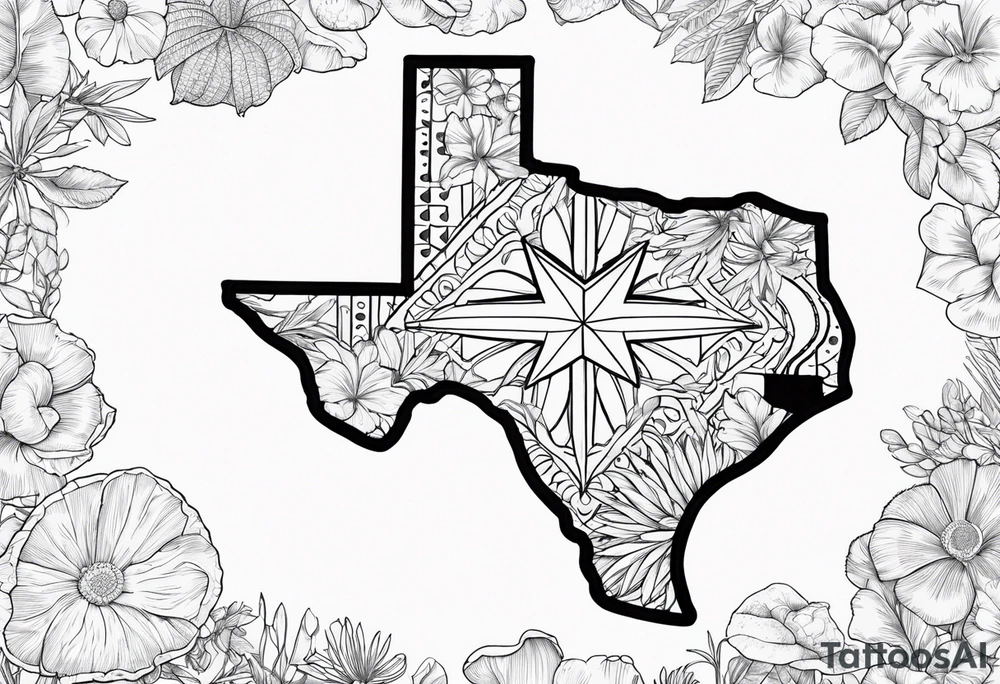 florida outline with texas outline ,772,956, and some dices tattoo idea