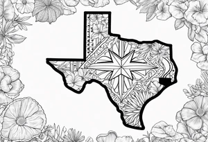 florida outline with texas outline ,772,956, and some dices tattoo idea