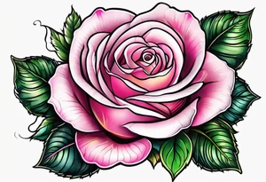 Pink rose tattoo idea