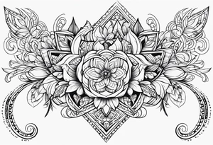 Tribal, flowers, thigh tattoo idea