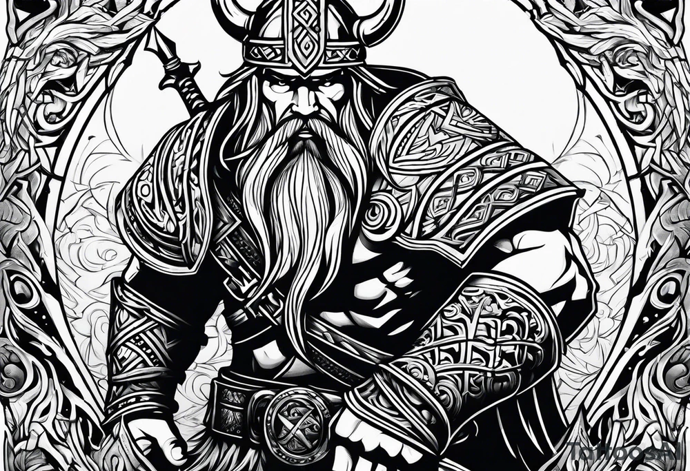 viking hunter tattoo idea