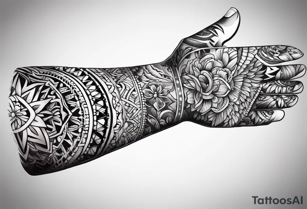 Hand band on forearm tattoo idea