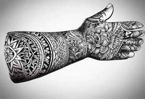 Hand band on forearm tattoo idea