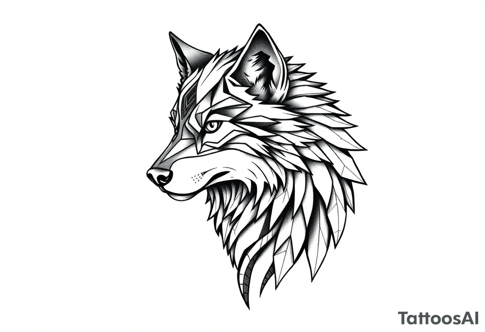 Nordic wolf tattoo idea