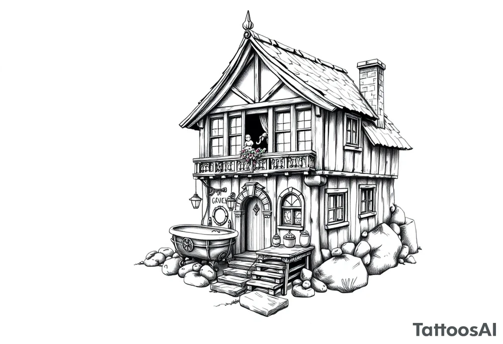 bath house from spirited away tattoo idea