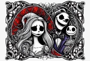 couples nightmare before Christmas with we're 
simply meant to be tattoo idea