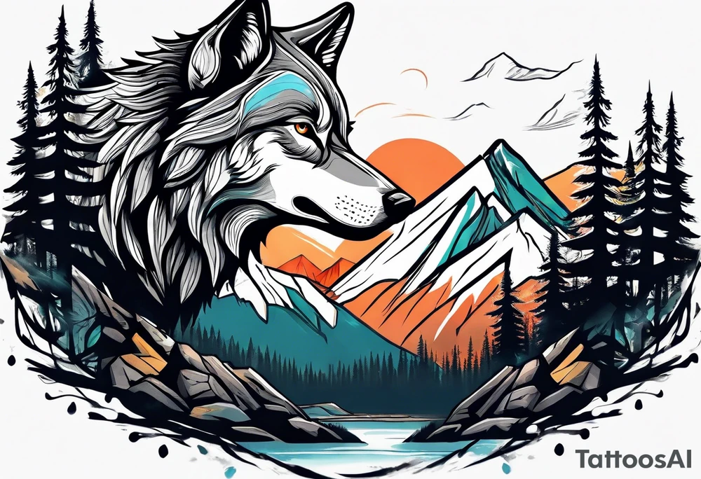 Mountains
Wolf
Forest tattoo idea