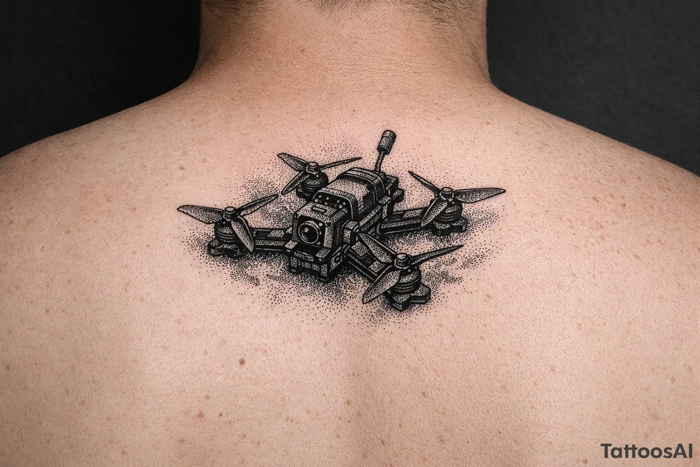 freestyle fpv drone tattoo idea
