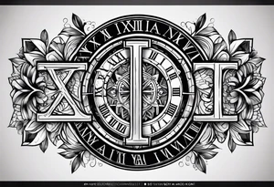 roman numeral of the year 1974 tattoo idea