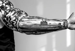 Ohio class submarine in a bottle tattoo idea