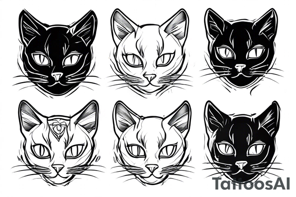 blck cat tattoo idea