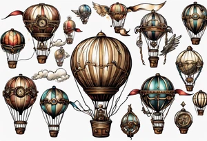 steampunk hot air balloon tattoo idea