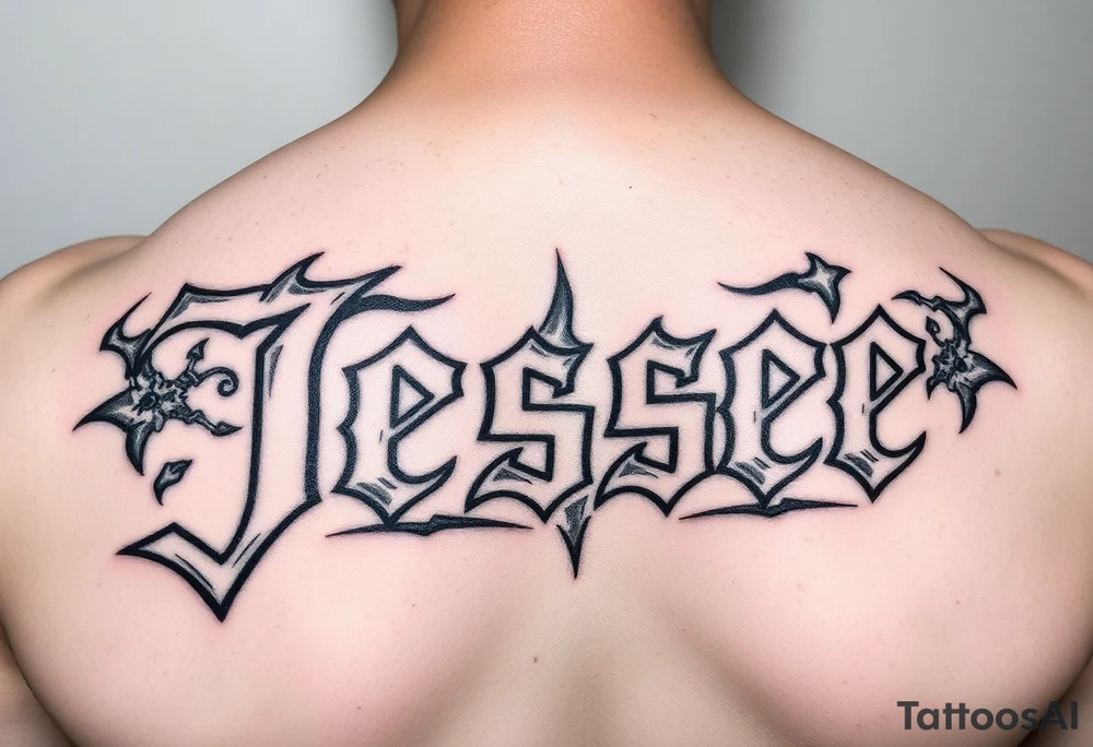 the name Jesse in a golem tattoo idea