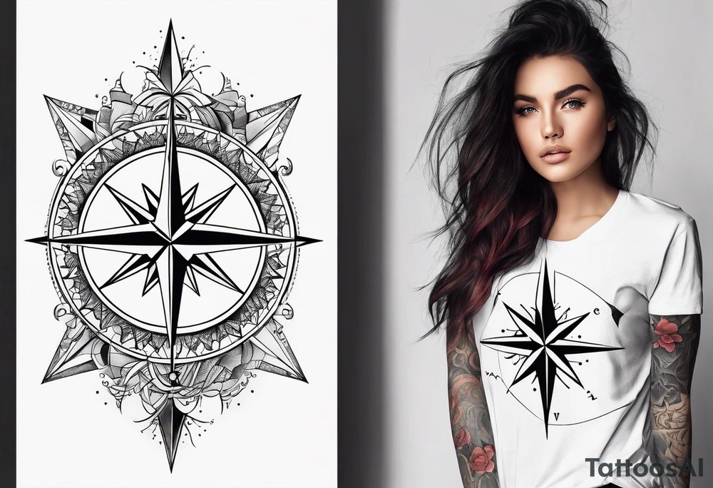 Compass stars tattoo idea